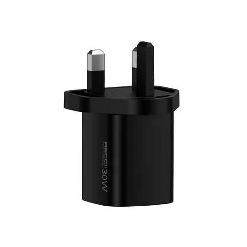 Recci RC81U PD 30w Digital Display Fast Charger Black