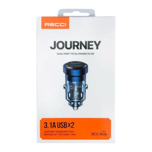 Recci RCC-N16 15.5w Journey Dual Port Car Charger