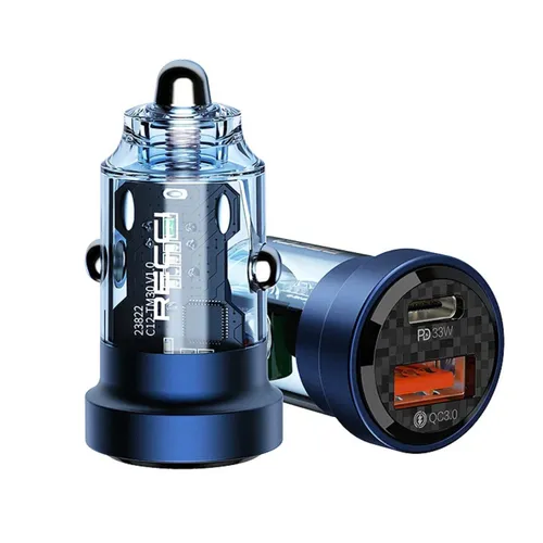 Recci RCC-N17 51W Car Charger with PD 33W Type-C & USB-A Ports