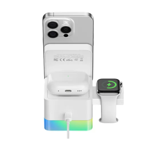 Recci RCW-46 4 in 1 Wireless Charger - White