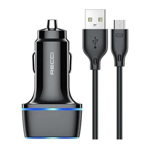Recci RQ05M Travel Car Charger Kit With Micro Cable
