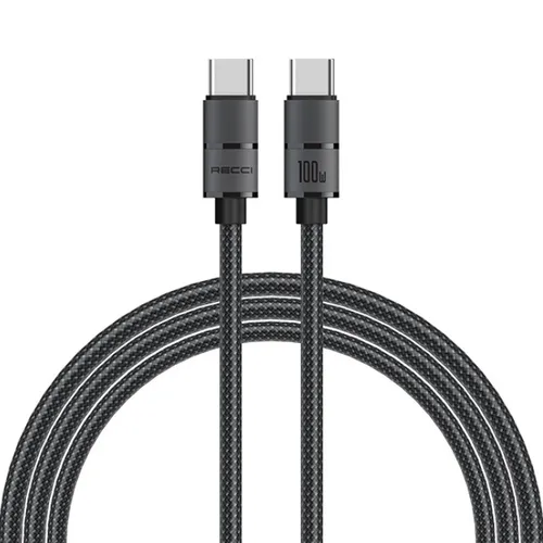 Recci RS08CC PD 100w Warrior Type-C To Type-C 1.2m Cable Gray