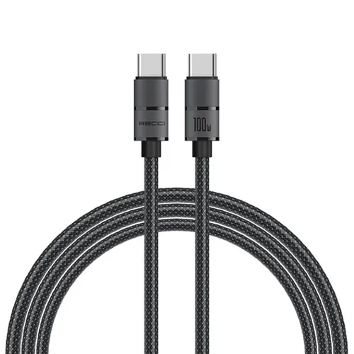 Recci RS12CC PD 100w Warrior Type- C To Type-C 2m Cable Gray