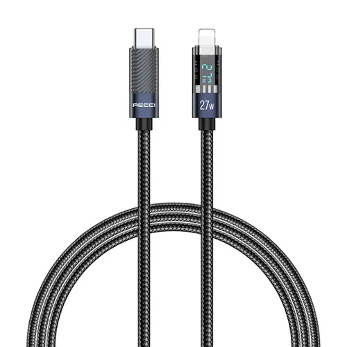 Recci RS16CL PD 27w Crystal Type-C To Lightning 1.2m Cable Blue
