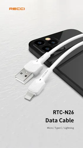 RECCI RTC-N26L 2.4A 1m Wave USB TO Lightning Data Cable