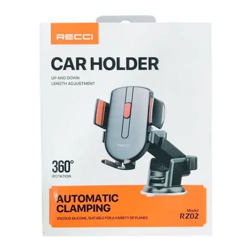 Recci RZ02 360 Automatic Extendable Telescopic Suction Car Holder Black
