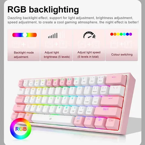 Redragon FIZZ K617 RGB Mechanical USB-C Wired Gaming Keyboard
