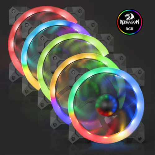 Redragon GC-F008 RGB LED Trio Pack 120mm Case Fans with Controller