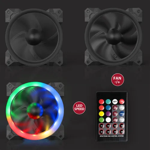 Redragon GC-F008 RGB LED Trio Pack 120mm Case Fans with Controller