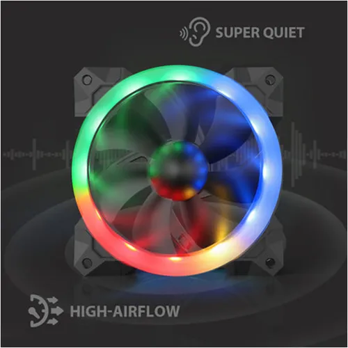 Redragon GC-F008 RGB LED Trio Pack 120mm Case Fans with Controller