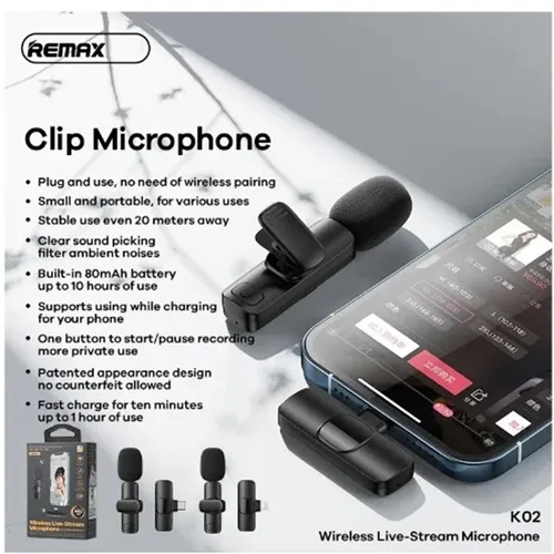 Remax K02 Wireless Lightning Microphone