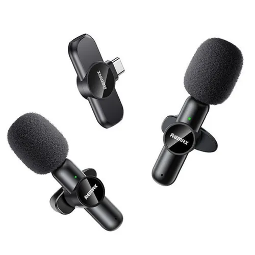 Remax K10 One To Two Live Stream Type-C / Lightning Wireless Microphone