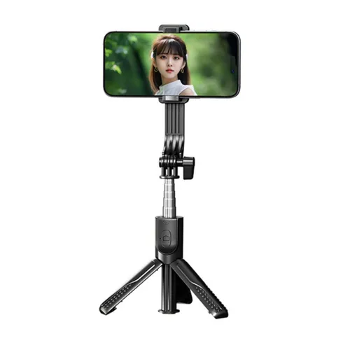 Remax P16 Selfie Stick Tripod For Live Streaming Black