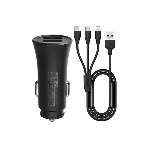 Remax RCC-217 Rocket 2.4A 3 in 1 Car Charger And Cable