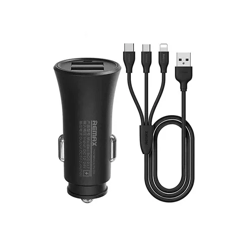 Remax RCC-217 Rocket 2.4A 3 in 1 Car Charger And Cable