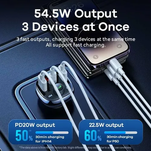 Remax RCC331 2USB 1TYPE-C 54.5W Car Charger