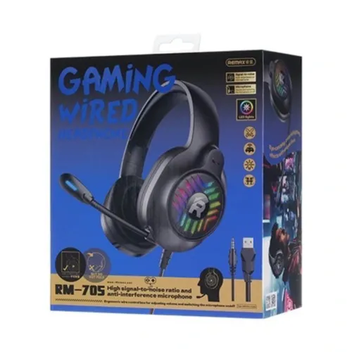 Remax RM-705 3.5mm Wired Gaming Headset Black