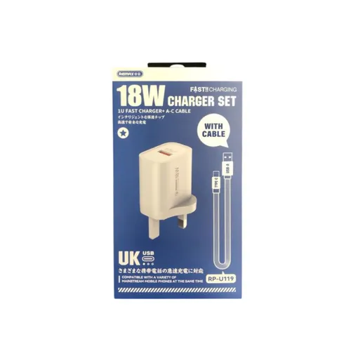 Remax RP-U119 18W USB Charger with USB to Type-C Cable