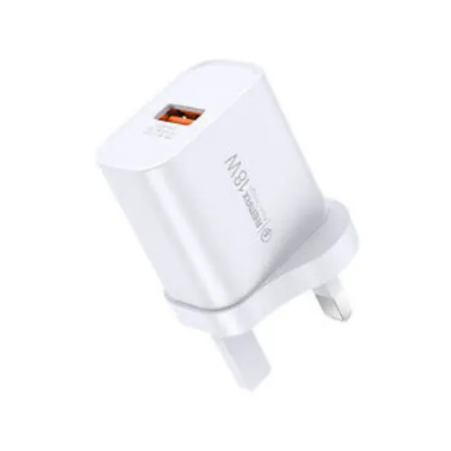 Remax RP-U119 Kiddy Series 18W USB-A UK 3 Pin Fast Charger