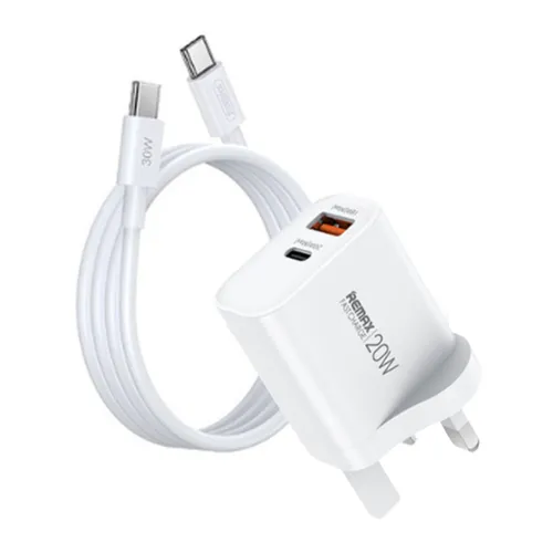 Remax RP-U120 20W 3pin Dock and Type-C To Type-C Cable White