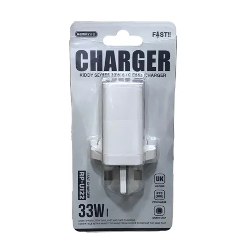 Remax RP-U122 33W A+C 3 Pin Fast Charger - White