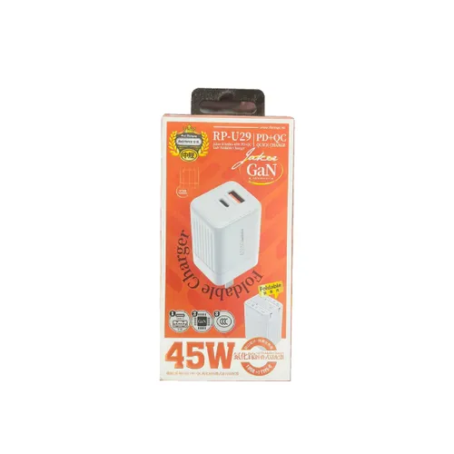 Remax RP-U29 Jaker II Series 45W PD+QC GAN Foldable Charger