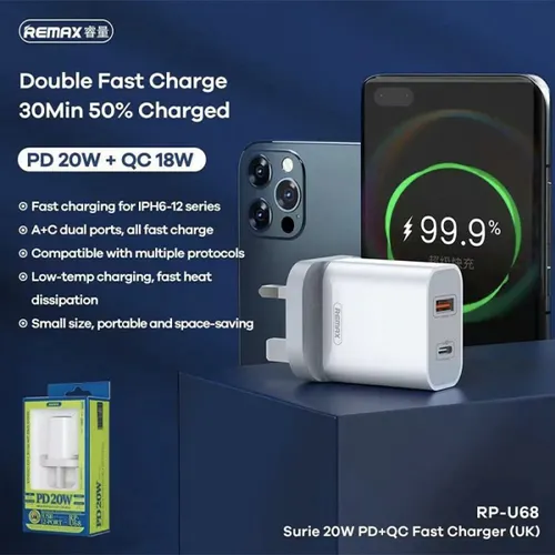 Remax RP-U68 Surie Series 20W PD+QC Fast Charger