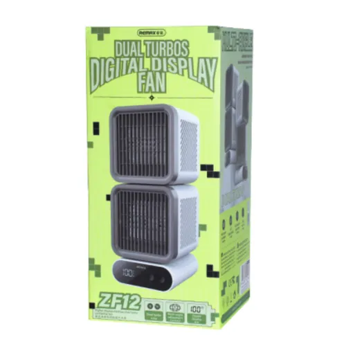 Remax RS-ZF12 Dual Turbo Oscillating Desk Fan – White