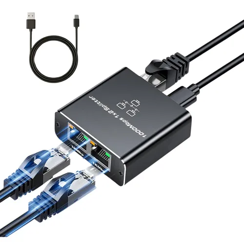 RJ45 Network Splitter Adapter 1 To 2
