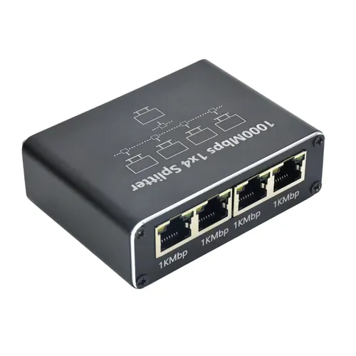 RJ45 Network Splitter Adapter 1 To 4 100/1000mbps