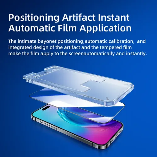 Rock HD Full Coverage Tempered Glass With Installation Kit for iPhone 15 Pro