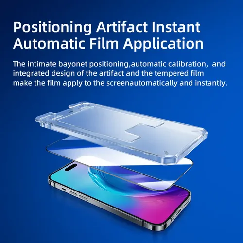 Rock HD Full Coverage Tempered Glass With Installation Kit for iPhone 15 Pro Max