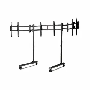 Round Tube Freestanding Triple Monitor Stand