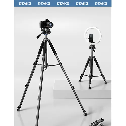 RTAKO VT-860S 170cm Carbon Steel Photography Tripod with Phone Clamp