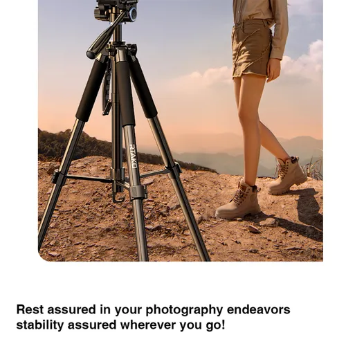 RTAKO VT-860S 170cm Carbon Steel Photography Tripod with Phone Clamp