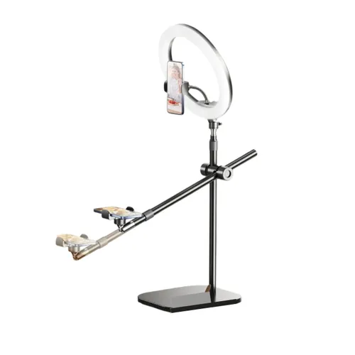 Rtako YMX-ZJ-01 ZJ-FP02 Overhead Phone Mount 55cm With Phone Clamp And Ring Light Kit