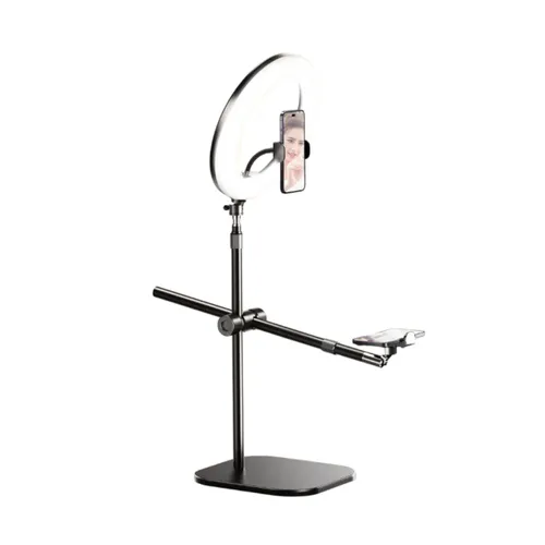 Rtako YMX-ZJ-01 ZJ-FP02 Overhead Phone Mount 55cm With Phone Clamp And Ring Light Kit