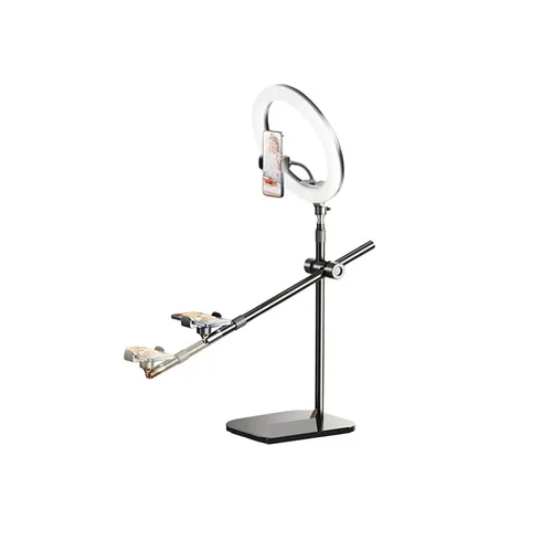 RTAKO ZJ-FP02 Kit Overheard Phone Mount 55cm with Phone Clamp And Ring Light