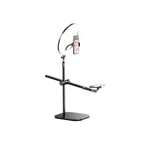RTAKO ZJ-FP02 Kit Overheard Phone Mount 55cm with Phone Clamp And Ring Light