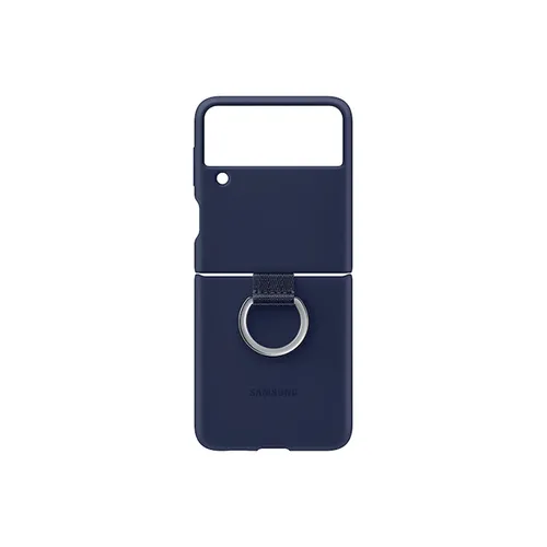 Samsung Galaxy Z Flip3 5G Navy Blue Silicone Cover with Ring