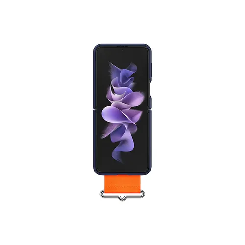 Samsung Galaxy Z Flip3 5G Navy Blue Silicone Cover with Strap