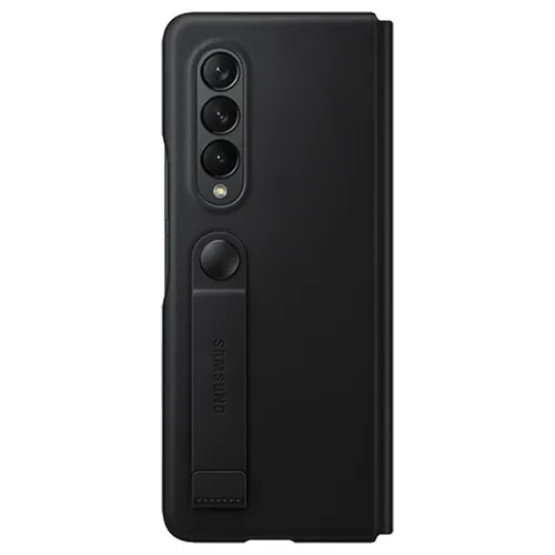 Samsung Leather Flip Cover For Galaxy Z Fold3 5G (Black)