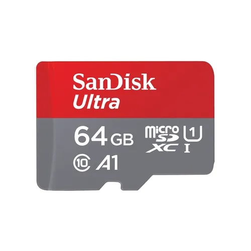 SanDisk 64GB Ultra microSDHC UHS-I Memory Card with Adapter – 120MB/s, C10, U1, Full HD, A1, Micro SD Card