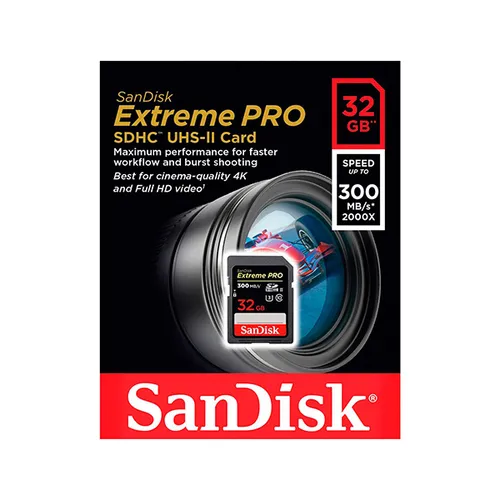 SanDisk Extreme Pro 32GB SDHC 300MB/s UHS-II Memory Card