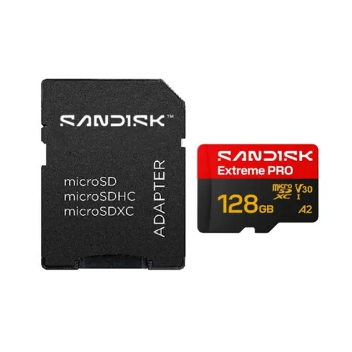 SanDisk Extreme PRO microSDXC 128GB UHS-I 250MB/s Memory Card with Adapter