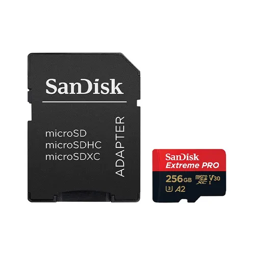 SanDisk Extreme PRO microSDXC 256GB 200MB/s UHS-I Memory Card with Adapter