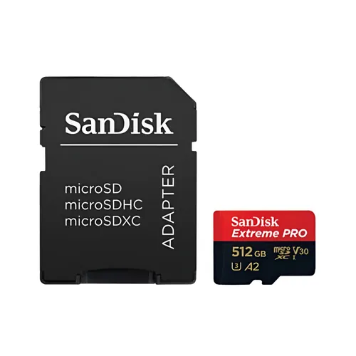 SanDisk Extreme PRO microSDXC 512GB 200MB/s UHS-I Memory Card with Adapter