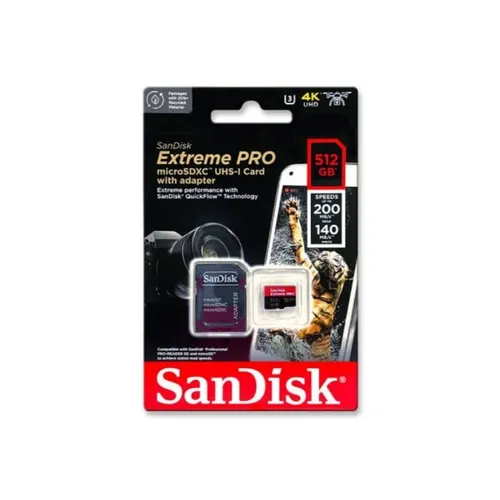 SanDisk Extreme PRO microSDXC 512GB UHS-I 200MB/s Memory Card with Adapter