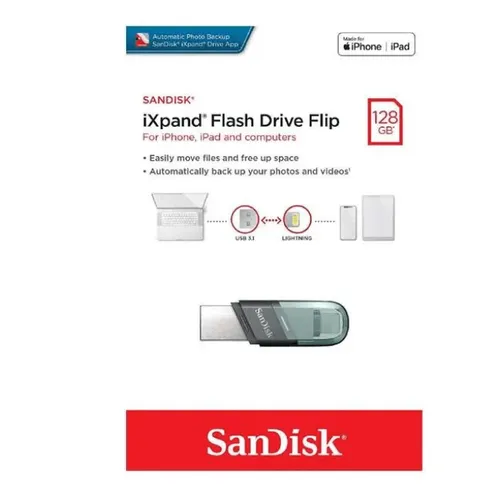 SanDisk iXpand 128GB Flash Drive Flip
