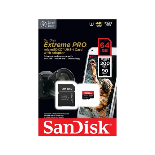 Sandisk Micro SDXC Extreme Pro 64GB 200MB/s UHS-I